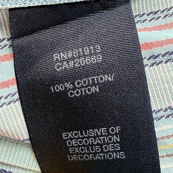 Robert Graham 2XL Multicolor Striped Button Down Shirt | 100% Cotton Blue - Picture 5 of 8